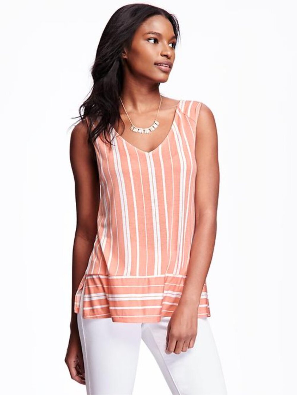 Old Navy Relaxed Split Hem Striped Top